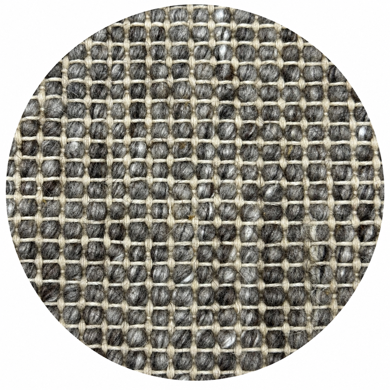 Rond Vloerkleed Xilento Woolly Antraciet
